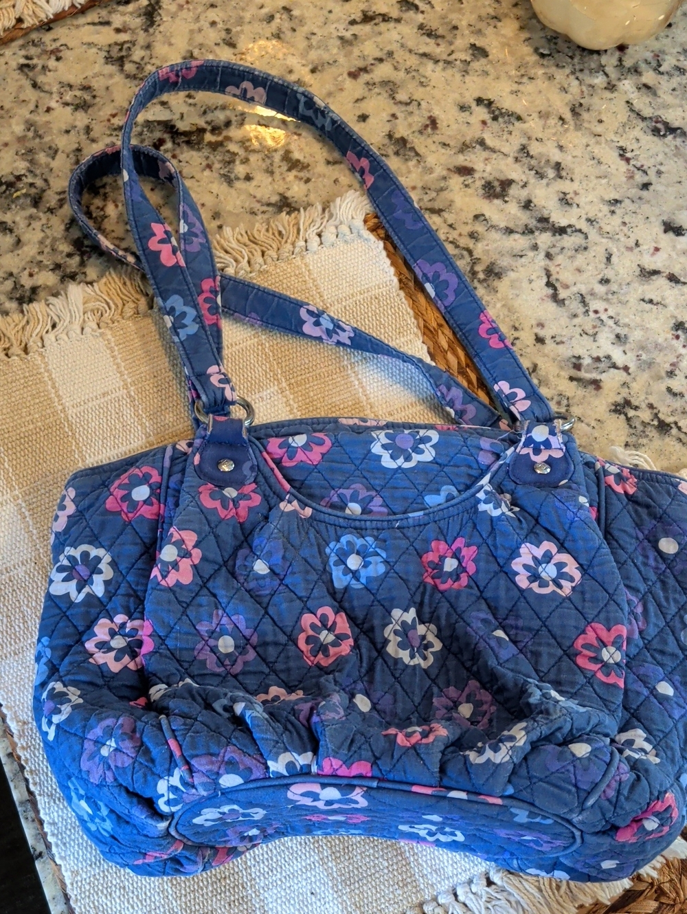 Vera Bradley Quilted Blue Floral Tote Bag